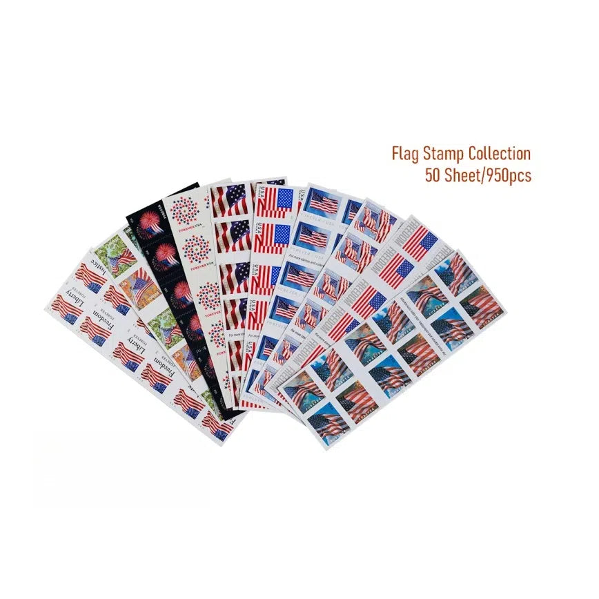 【Big Discount!】U.S Flag Stamp Collection    10 sheets per style/1000sheet =2000pcs