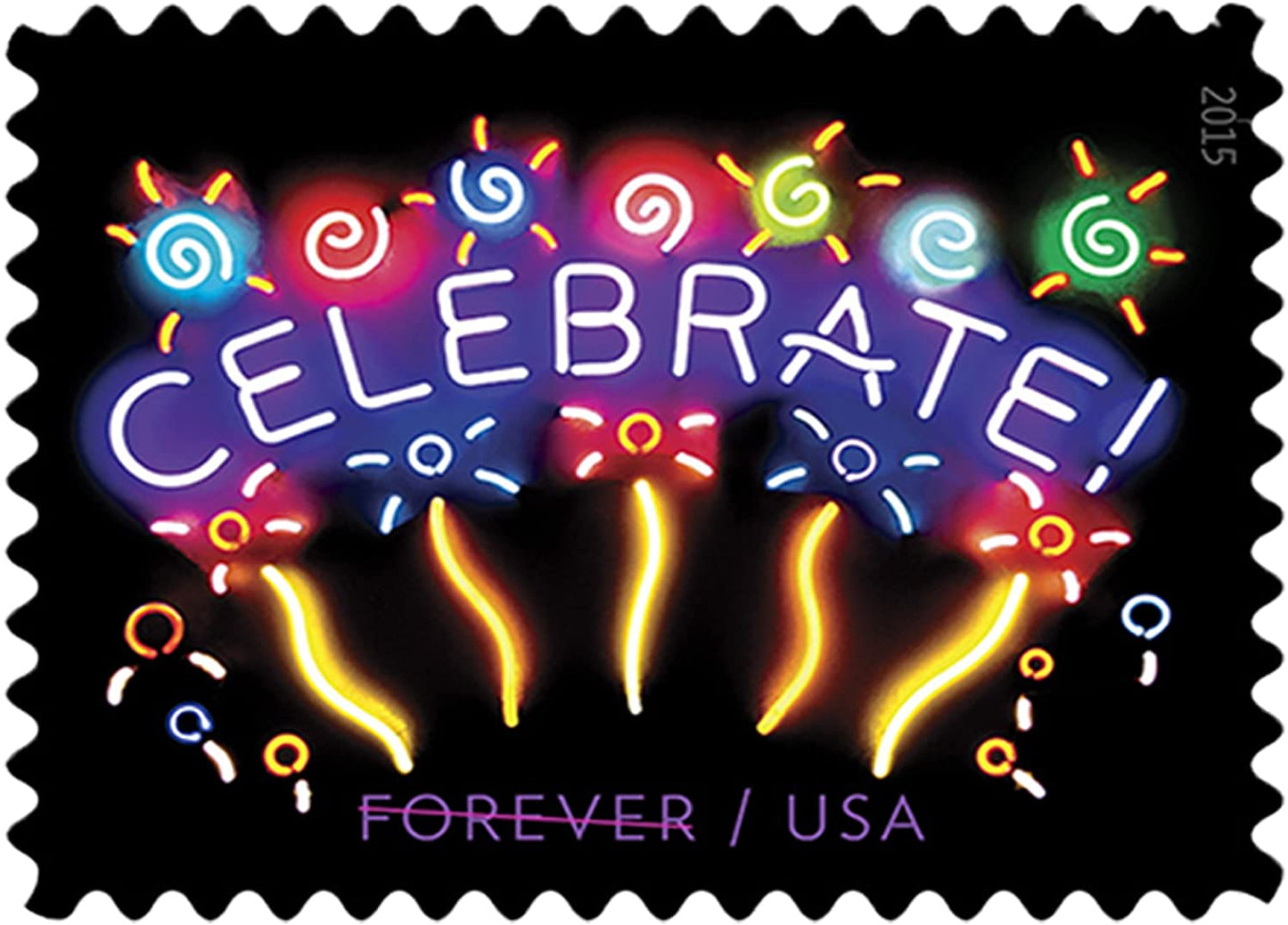 Celebrate! Forever Stamps / No* U.S. 100-Stamp Perpetual Rate